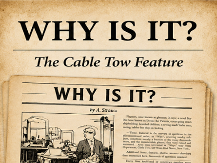 Whyisit? - The Original Cable Tow Magazine Feature Before Why Is It? was collected into book form, it appeared as a continuing feature in Cable Tow magazine. The pages...