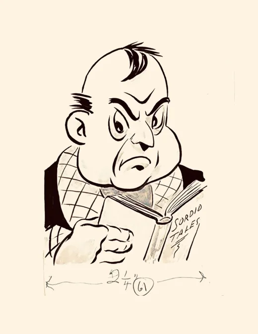 Scowling reader — head study