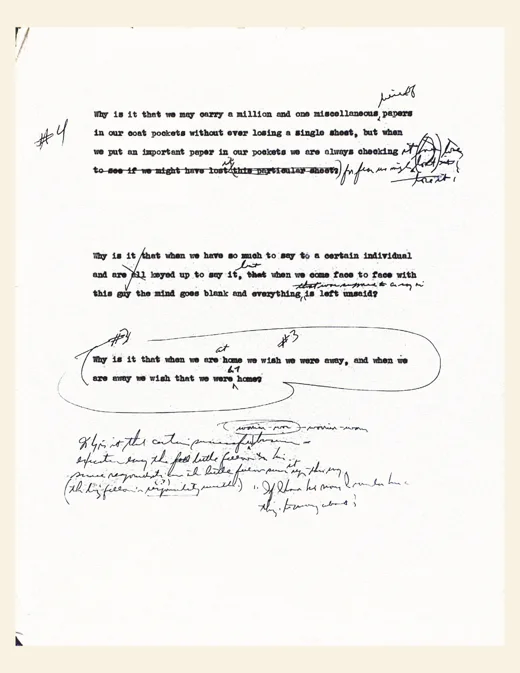 Typed observations with handwritten revisions