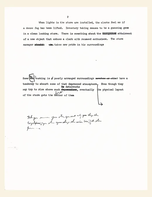 Typed draft with annotations