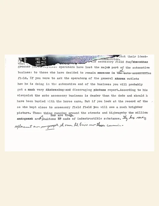 Typed letter with handwritten addition