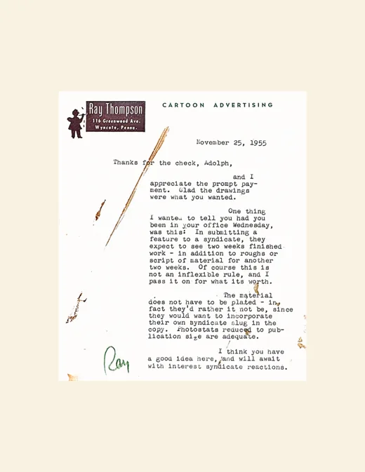 Letter on advertising stationery
